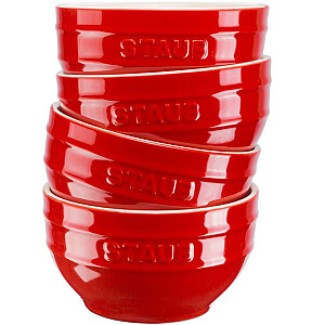 4 apvalių dubenėlių rinkinys STAUB 40508-146-0 - raudonas 14 cm