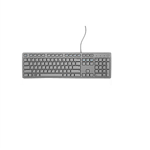 „Dell“ klaviatūra KB216 daugialypės terpės, laidinė, NORD, pilka