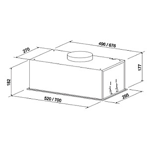 ELEYUS HOOD ATR L 14 200 52 BL Built under Black 52 cm 424 m3/h