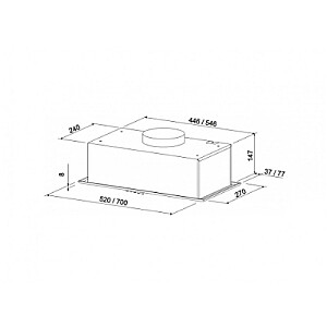 ELEYUS HOOD GMA L 14 150  52 IS Built under Inox 52 cm 370 m3/h