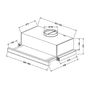 ELEYUS HOOD CCN L 14 150 60 IS Встроенный Inox 60 см 340 м3/ч