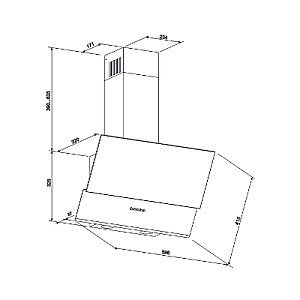 ELEYUS HOOD DNL L 14 150 60 BL Black 60 cm 311 m3/h
