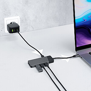 GREEN CELL HUB АДАПТЕР USB-C GC CONNECT 7W1 (3XUSB 3.1, HDMI 4K 60 Гц, USB-C PD 85 Вт, MICROSD / SD)