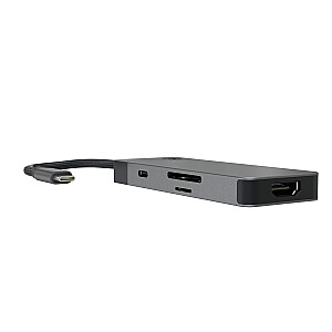 GREEN CELL HUB АДАПТЕР USB-C GC CONNECT 7W1 (3XUSB 3.1, HDMI 4K 60 Гц, USB-C PD 85 Вт, MICROSD/SD)