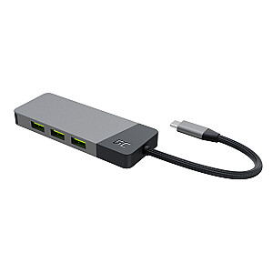 GREEN CELL HUB АДАПТЕР USB-C GC CONNECT 7W1 (3XUSB 3.1, HDMI 4K 60 Гц, USB-C PD 85 Вт, MICROSD/SD)