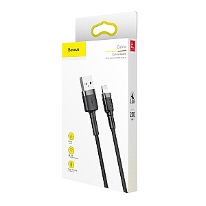 Baseus Cafule Cable Durable Nylon Braided Wire USB | Lightning QC3.0 1.5A 2M black (CALKLF-CG1)