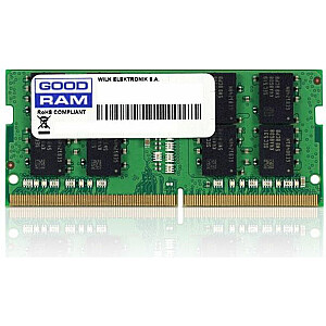 Память GoodRam для ноутбуков SODIMM, DDR4, 8 ГБ, 2400 МГц, CL17 (GR2400S464L17S/8G)