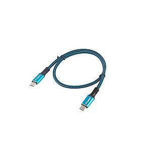 Lanberg CA-CMCM-45CU-0005-BK USB laidas 0,5 m USB4 Gen 2x2 USB C Juoda, mėlyna