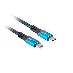 Lanberg CA-CMCM-45CU-0012-BK USB laidas 0,12 m USB4 Gen 2x2 USB C Juoda, mėlyna