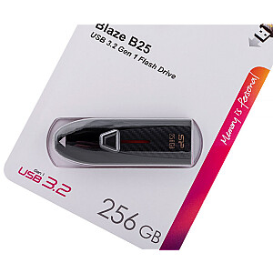 „Silicon Power Blaze B25“ USB atmintinė, 256 GB USB tipo A 3.2 Gen 1 (3.1 Gen 1) Juoda