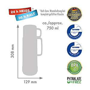 ROTPUNKT Stiklinis termosas. 0,750 l, briliantinis nefritas (jūros žalias)
