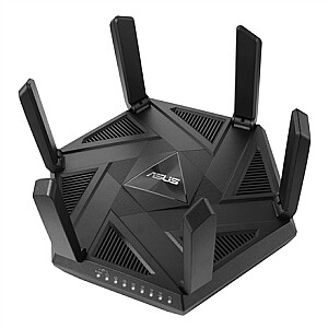 Asus Wifi 6 802.11ax Tri-band Gigabit Gaming Router RT-AXE7800 802.11ax, 10/100/1000 Mbit/s, Ethernet LAN (RJ-45) prievadai 4, Antenos tipas Išorinė, Juoda