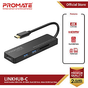 PROMATE LinkHub-C USB-C to HDMI 4K / 2X USB 3.0 / SD