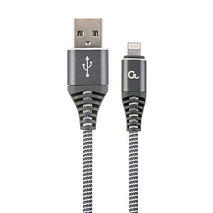 Gembird CC-USB2B-AMLM-2M-WB2 žaibo kabelis pilkas, baltas