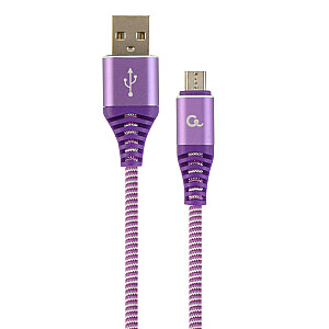 Gembird CC-USB2B-AMBBM-1M-PW USB kabelis USB 2.0 Micro-USB B USB A Violetinė, balta