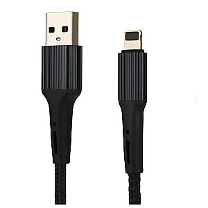 USB-КАБЕЛЬ IPHONE 3.6A BLACK SOMOSTEL 3600mAh БЫСТРОЕ ЗАРЯДНОЕ УСТРОЙСТВО QC 3.0 1M POWERLINE SMS-BW06 - ТЕКСТИЛЬНАЯ ОПЛЕТКА