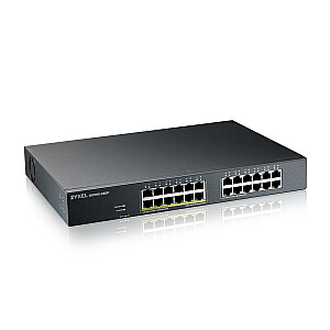 „Zyxel GS1915-24EP“ valdomas L2 Gigabit Ethernet (10/100/1000) Maitinimas per Ethernet (PoE) 1U juodas