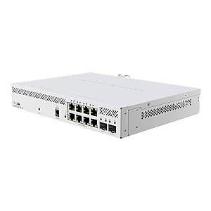 „MikroTik Cloud Router Switch“ CSS610-8P-2S+IN Nėra „Wi-Fi“, maršrutizatoriaus jungiklis, montuojamas ant stovo, 10/100/1000 Mbit/s, eterneto LAN (RJ-45) prievadai 8, tinklelio palaikymo nr., MU-MiMO Nr. Nėra mobiliojo plačiajuosčio ryšio, SFP+ prievadų kiekis 2
