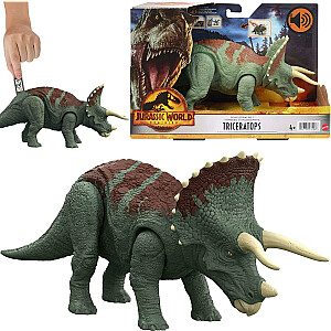 Mattel Jurassic World dinozaurų figūrėlė Triceratops figūrėlė su garsu