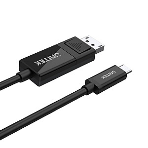 UNITEK V1146A USB-C DisplayPort lyties keitimo kabelis Juodas