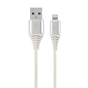 Žaibo kabelis Gembird CC-USB2B-AMLM-2M-BW2 sidabrinis, baltas