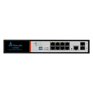 Extralink EX.8222 tinklo jungiklis, valdomas L2/L4 Gigabit Ethernet (10/100/1000) Maitinimas per Ethernet (PoE) 1U juodas