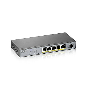 „Zyxel“ tinklo jungiklis GS1350-6HP-EU0101F Valdomas L2 Gigabit Ethernet (10/100/1000) Pilkas maitinimo per Ethernet (PoE)