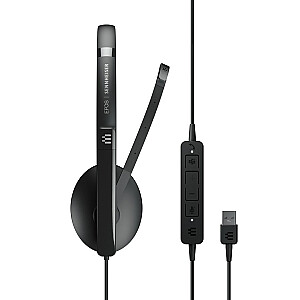 EPOS | Laidinės ausinės SENNHEISER ADAPT 160T USB II su galvos apdangalu biurui / skambučių centrui USB Type-A juoda