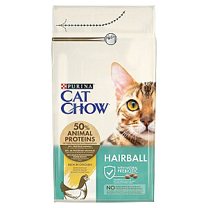 Purina CAT CHOW HAIRBALL CONTROLL sausas kačių maistas 1,5 kg Suaugusioms vištoms