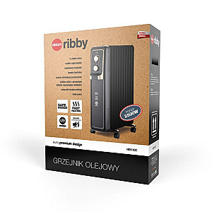 ELDOM Масляный радиатор RIBBY, 2500 Вт, 3 уровня мощности, черный