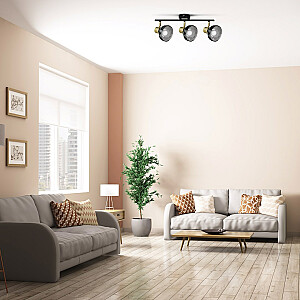 Тройной прожектор Activejet LISA, потолочный бра с черным золотом, настенный светильник E14 для гостиной