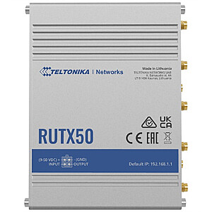 Teltonika INDUSTRIAL 5G ROUTER RUTX50 802.11ac, 867 Mbit/s, 10/100/1000 Mbps Mbit/s, Ethernet LAN (RJ-45) prievadai 5, Mesh Support Taip, MU-MiMO Taip, 5G, Antenos tipas Vidinė