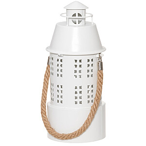 Laterna 4Living Lighthouse 37cm balta ar virvi 332940