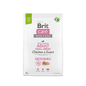 BRIT Care Dog Sustainable Adult Small Breed Chicken & Insect - сухой корм для собак - 3 кг