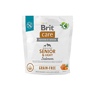 Сухой корм для пожилых собак всех пород (старше 7 лет) Brit Care Dog Grain-Free Senior&Light Salmon 1кг