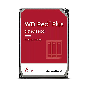 Внутренний жесткий диск Western Digital Red Plus WD60EFPX 3,5 дюйма, 6000 ГБ, Serial ATA III