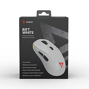 Savio RIFT WHITE žaidimų pelė RGB dvigubo režimo