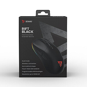 Игровая мышь Savio RIFT BLACK, двойной режим RGB