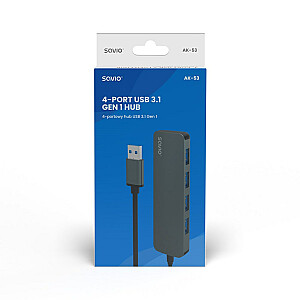 Hub SAVIO 4 x USB-A 3.1 Gen 1 AK-53