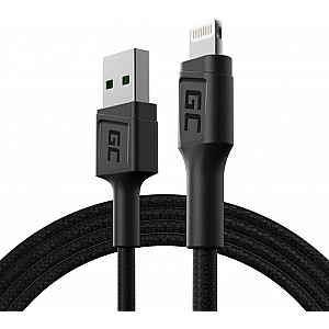 USB kabelis Green Cell USB-A – žaibiškas 1,2 m juodas (KABGC21)