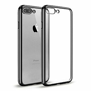 Mocco Electro Jelly Aizmugurējais Silikona Apvalks Priekš Apple iPhone 6 / 6S Caurspīdīgs - Melns