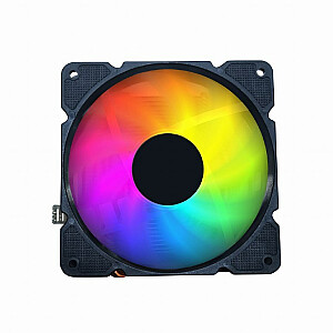 Gembird CPU-HURACAN-ARGB-X140 CPU aušinimo ventiliatorius 12cm 100W daugiaspalvis LED 4 kontaktų