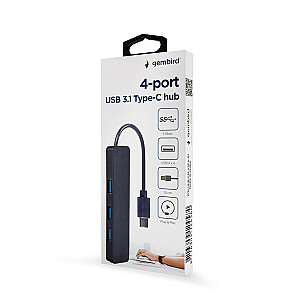 Gembird UHB-CM-U3P4-01 4 prievadų USB 3.1 (Gen 1) Type-C Hub