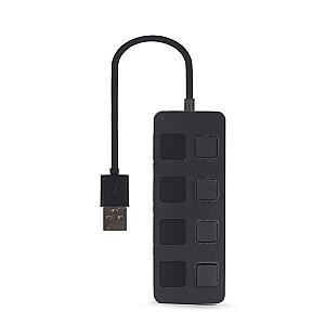 Gembird UHB-U2P4-05 USB 2.0 4 prievadų šakotuvas su jungikliais, juodas