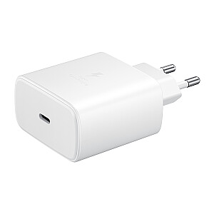 Samsung EP-TA845XWEGWW Quick Charge 3.0 | 45W Зарядное устройство + Type-C Провод | Белое (EU Blister)