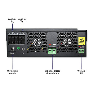 Qoltec 53887 Off-Grid 5,5kW hibridinis saulės energijos keitiklis | 100A | 48V | MPPT | Sinusas