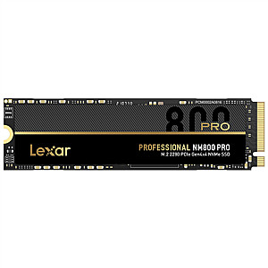 Lexar NM800 PRO su aušintuvu 1000 GB, SSD formos koeficientas M.2 2280, SSD sąsaja M.2 NVMe 1.4, Rašymo greitis 6300 MB/s, Skaitymo greitis 7500 MB/s
