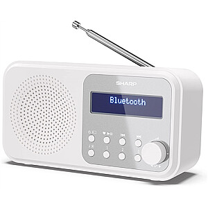 Sharp DR-P420(WH) Tokyo Portable Digital Radio, FM/DAB/DAB+, Bluetooth 5.0, USB or Battery Powered, Snowy White