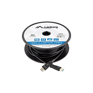 Optinis kabelis Lanberg CA-HDMI-30FB-0200-BK HDMI M/M 20m v2.1 8K AOC