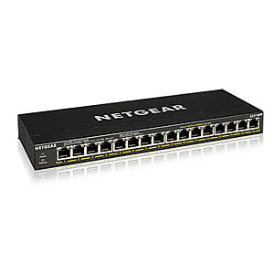 NETGEAR GS316PP Неуправляемый гигабитный Ethernet (10/100/1000) Power over Ethernet (PoE), черный